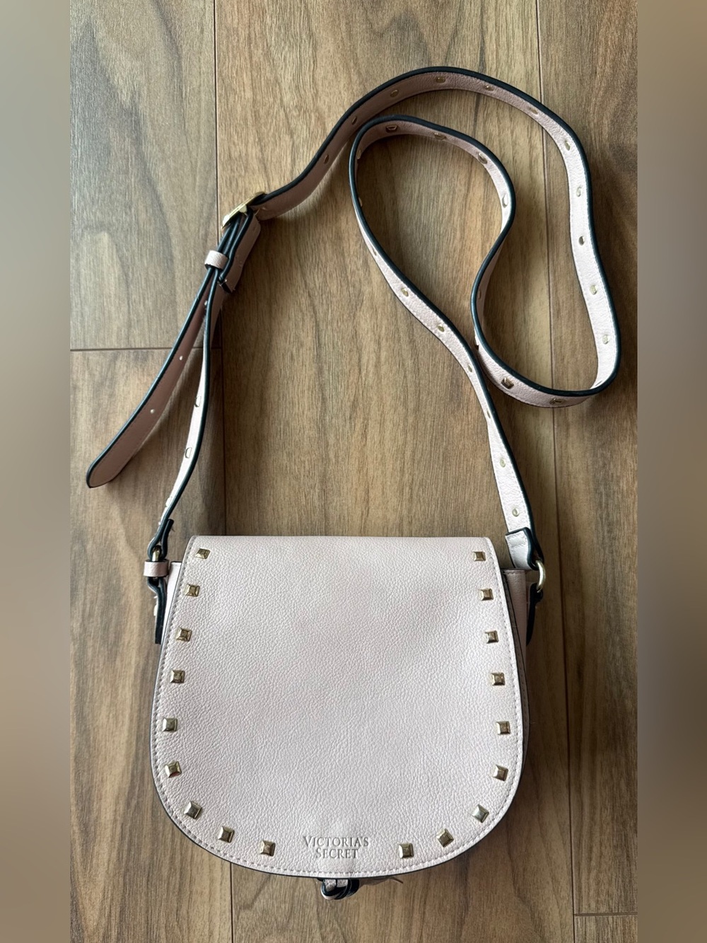 Victoria's Secret Light Pink Studded Saddle Crossbody